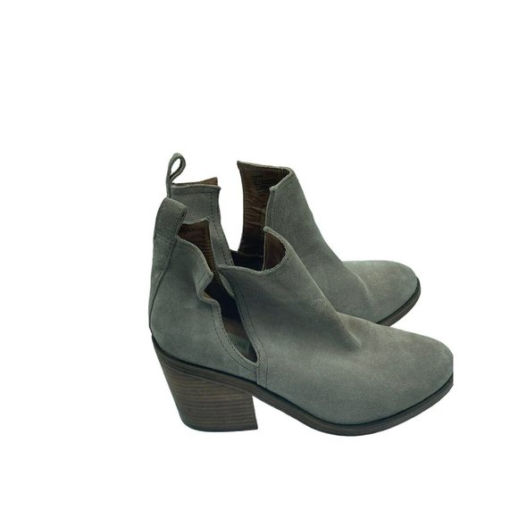 Steve Madden Ankle Boot Womens 10 M Taupe Suede Western Block Heel Slip On - Picture 4 of 6